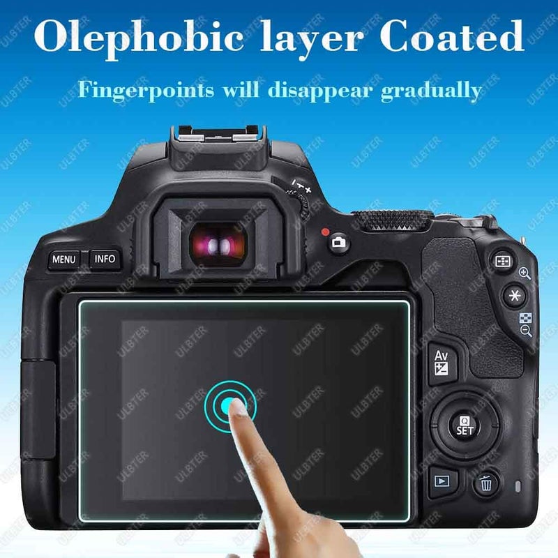 ULBTER Screen Protector for Canon EOS Rebel SL3 / 250D Camera & Hot Shoe Cover, [2+3Pack] 0.3mm 9H Hardness Tempered Glass Flim Anti-Scrach Anti-Fingerprint Anti-Bubble - Image 4